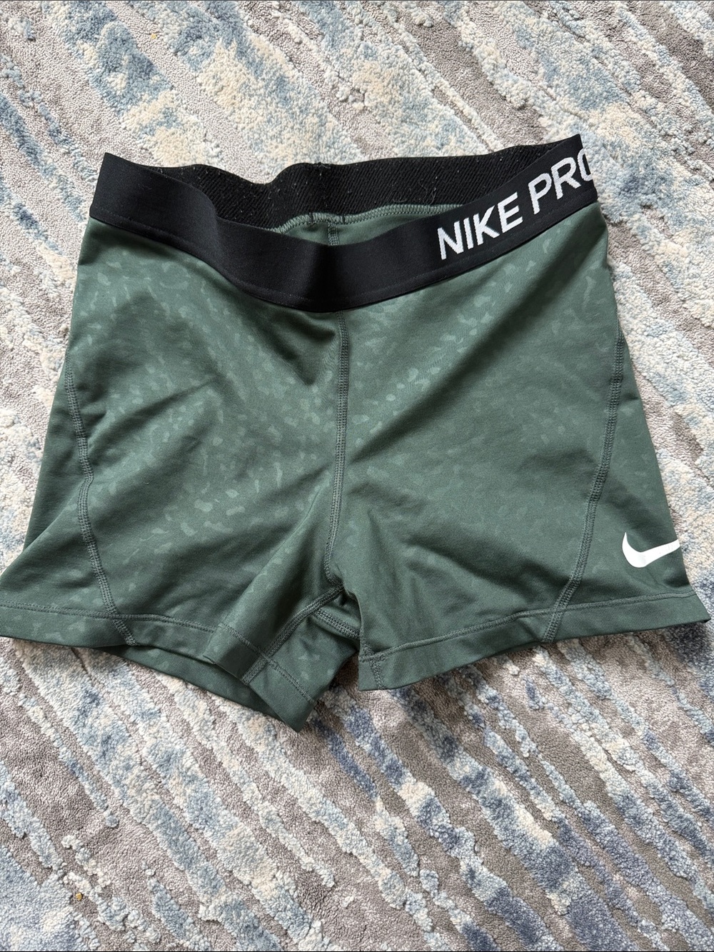 Nike Pro Women's Shorts in Olive Green with Black Waistband